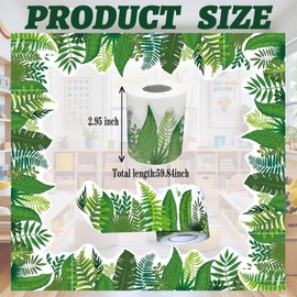 Aunthvra 59ft Green Grass Bulletin Board Borders Tropical Green Leaves Die-Cut Bulletin Board Trims Self Adhesive Scalloped Borders Decorations Stickers for School Classroom Office Chalkboard Desk