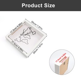 KLEHOPE Memory Boxes 20x20cmm Box Frames for Crafts 3D Deep, Shadow Box, 3D Photo Frame Ticket Cassette with Slots, Travel Ticket Box, for Wall Table Decoration