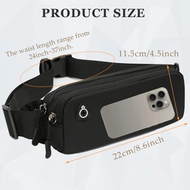 MOODKEY Running Belt for Women Waterproof Slim Running Belt Fanny Pack Ultra Light Waist Pack Bag Adjustable Running Waist Pouch Phone Holder for Hiking Cycling Workout Sports with Headphone Port