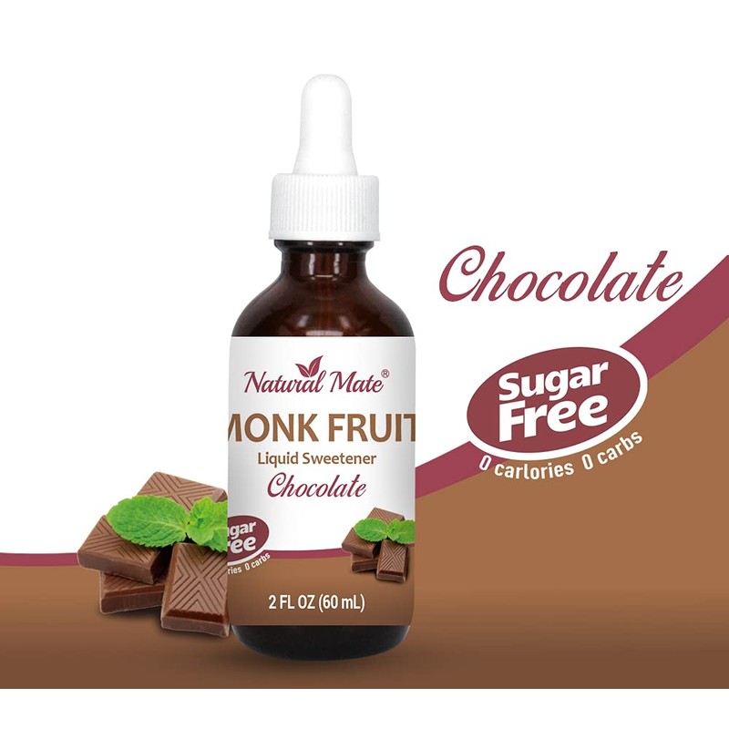 Flavored Liquid Monk Fruit Sweetener Optimized with Erythritol 2oz -