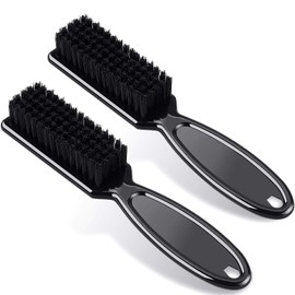 2 cepillos de limpieza de cuchillas de peluquería para cortar el pelo, cepillo de uñas para limpiar cortapelos (negro)