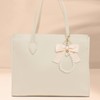 XGALBLA White Initial Letter Cute Bow Keychain for Women, Wristlet