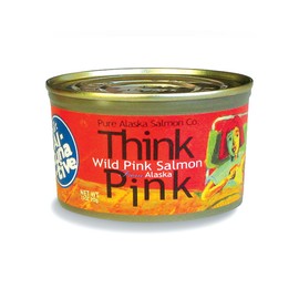 Think Pink Wild Alaska Pink Salmon -The Original Smart Al-TUNA-tive!, (12) 7.5 Oz. Cans