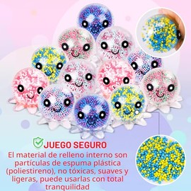 Paquete de 12 bolas de estrés para aliviar la ansiedad para adultos, linda bola de estrés en forma de pulpo, juego de bolas esponjosas a granel y recu