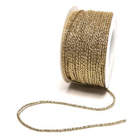 s.dekoda Cord 50 m x 2 mm Gold Lurex Twist Cord Decorative Ribbon Cord