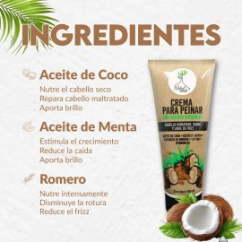 Crema Para Peinar Árbol Verde Anti Nudos Hidratación Biotina 180ml