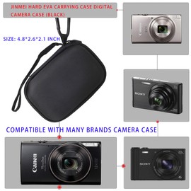 JINMEI Hard EVA Carrying Case Compatible with Canon PowerShot ELPH 360 Digital Camera/IXY650/IXY 180 /Sony Cyber-Shot DSC-W830/WX350/WX500 Digital Camera storage case (black)