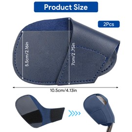2 Pcs Putter Head Covers-Dark Blue Golf Putter Head Covers for Golf Headcover PU Leather Mallet Putters Cover