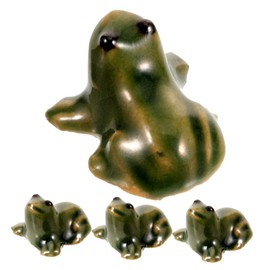 Levemolo Outdoor Garden Frog Statue Ceramic Frog Figurine Animal Sculpture Garden Decor