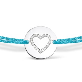 Thomas Sabo Women's Bracelet Little Secrets Heart 925 Sterling Silver Turquoise LS069-401-31-L20v
