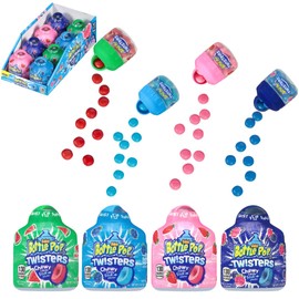 Baby Bottle Pop Twisters Chewy Candy, 8 Ct Sweet Candy with Chewy Sour Center in Twisting Containers, Full Size, Individually Wrapped Fun Bulk Assortment For Kids Party Favors, Toys, Goodie Bags