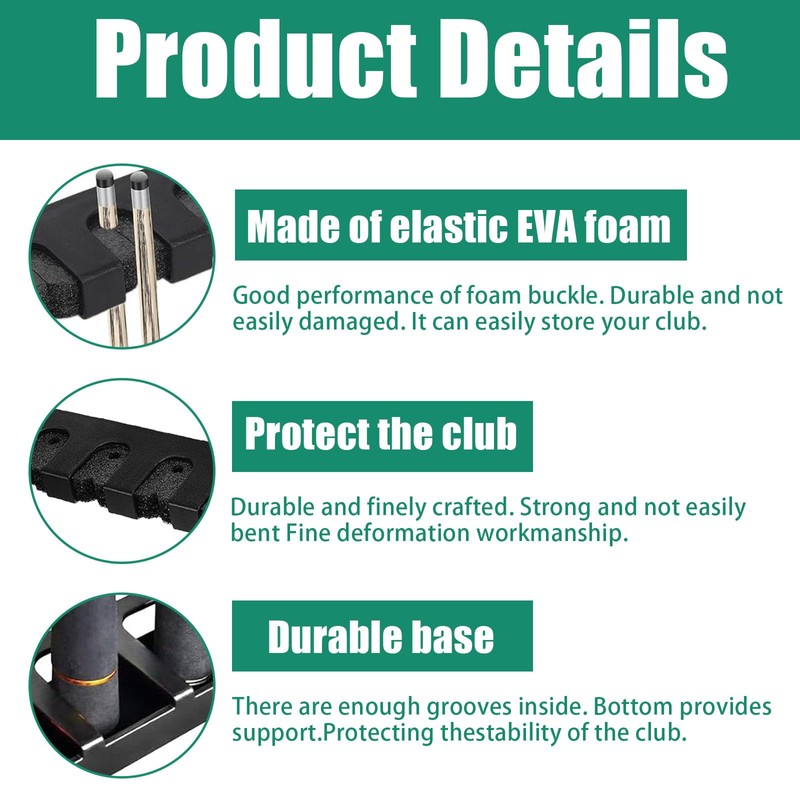 ZKFSIE 6-Slot Pool Cue Holder Wall Mount, Vertical Billiard Cue