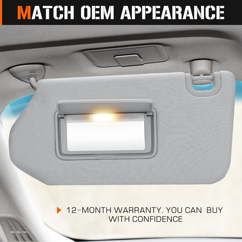 Left & Right Sun Visor with Light for 2013-2018 Nissan