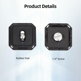 Nitze Arca Swiss Schnellwechselplatte Kompatibel N58A Kamera Clip, Quick Releas Arca Swiss Plate mit 1/4" Schraube für DSLR/Spiegellose Kamera, Action-Kamera – N51-01