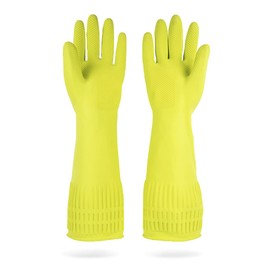 DABOGOSA MAMISON Reusable Household Dishwashing Cleaning Rubber Gloves, Non-Slip Kitchen Glove (Medium, Green)