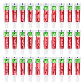 Travel Size Toothpaste in Bulk, Disposable Mini Mint Flavor Toothpaste for Travel Essentials, Compact Pocket Size for Vacation Hotel Shelter Homeless Nursing Home Charity Single Use 5g (30 Tubes)