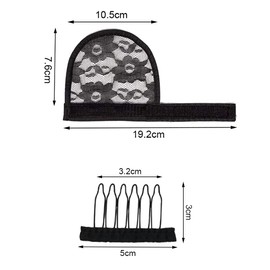 10 Pcs Ponytail Net Bases Stainless Steel Wig Combs 6-teeth Wig Clips for Making Ponytail or Wigs