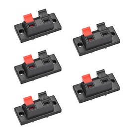 uxcell 2 Way Spring Speaker Terminal Clip Push Release Connector Cable Terminals Strip Block WP2-10 5Pcs