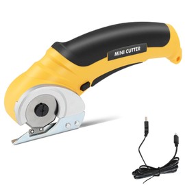 Cardboard Cutter, Rotary Cutter, Cordless Electric Scissors with Security Switch, SK5 Steel Blade, Lightweight Electric Crafting Shears for Leather, Fabric, Package,Carpet, Plastic, Box Cutting