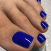 Solid Color Royal Blue Press on Toenails for Women, Glossy