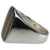 Solid 925 Silver Signet Ring with Tiger's Eye, Silver