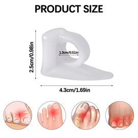 8 Stück Zehenspreizer, Hallux Valgus Korrektur, Hammerzehen Korrektur, Hallux Valgus Schiene, Zehentrenner Silikon für Hammerzehen Ballenzehen Linderung von Reibung Druck und Schmerzen (Weiß)