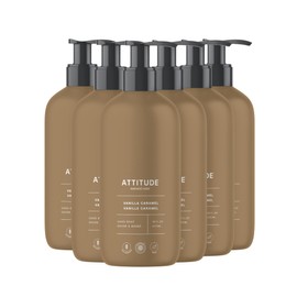 ATTITUDE Limited Edition Liquid Hand Soap, EWG Verified, Plant and Mineral-Based, Vegan Personal Care Products, Vanilla Caramel, 16 Fl Oz (Pack of 6)
