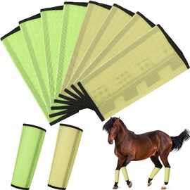 Bulyoou 8 Pcs Mesh Fly Boots for Horse Breathable Mesh Horse Boots Protective Horse Leg Wraps Horse Leggings for Preventing Flies and Mosquitoes Bites (Yellow, Light Yellow)