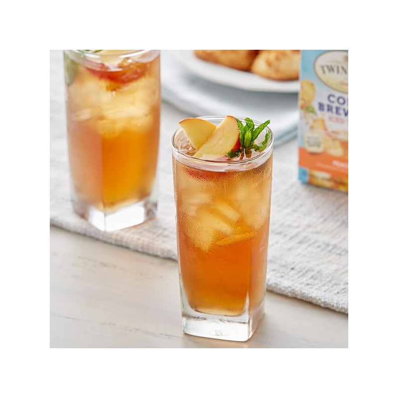 Twinings Peach Cold Brewed Iced Tea, 20 Count Box (Pack