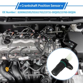 VekAuto 1 Pc Crankshaft Position Sensor for NISSAN X-Trail 2.0dCi 2007-2013 Sturdy Metal Plastic Black Engine Crank CKP Sensor