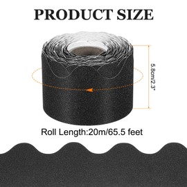 PATIKIL Glitter Bulletin Board Border, 65.6 Feet Poster Chalkboard Cork Decoration Trim Scalloped Borders Wall Decor for Classroom Office Locker, Black