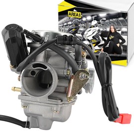 Area1 Replacement Carburettor 24 mm with E-Choke for 125/150 cc 4T Compatible with Sym Fiddle 2, Jet 4, Megalo, Orbit 1/2, Super Duke, Symphony (SR), Symply, Tonik, VS125, X Pro 125 150