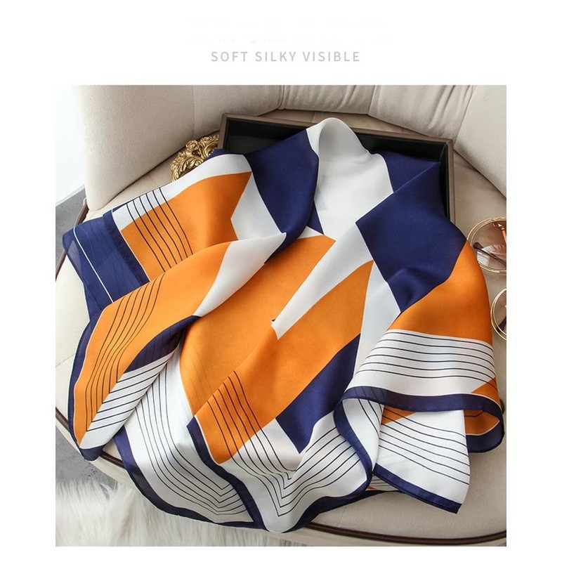 GraceSway CS Square Satin Scarfs for Women Head Hair Bandanas