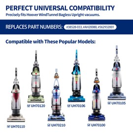 ZITFRI Vacuum Belt 562932001 Replacement for Hoover WindTunnel, Elite Rewind, T-Series Upright Vacuum Cleaner UH70100–UH70210, Replaces AH20080, 38528-033, 38528-058 – Flat Stretch Belt (2 Pack)