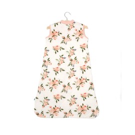 Little Unicorn 6-12 Month Quilted Sleep Sack 2.6 TOG | Soft & Breathable Muslin Cotton for safer sleep | 2 way zipper (Watercolor Roses)