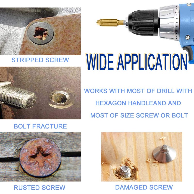 JONMON Screw Extractor - 5Pcs Damaged Screw Remover Kit Set,