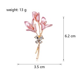 Lily Flower Brooch Pink Flower Brooch Pin Tulip Wedding Banquet Office Brooch Pin Jewelry Gift for Women