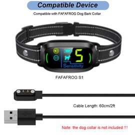 Emilydeals Charger for FAFAFROG Dog Bark Collar, Magnetic USB Charging Cable Cord for FAFAFROG S1 Anti Barking Training Collar (1 Pack)
