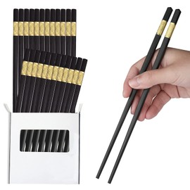 10 Pairs Fiberglass Chopsticks 24cm Alloy Chopsticks Dishwasher Safe Chinese Chopsticks Non-Slip Styles Matte
