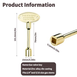 OXDFK 3 Inch Universal Gas Valve Key, Universal Valve Key for Gas Fireplaces, Fits 1/4" and 5/16" Replacement Gas Valve Stems, for Fire Pit and Fireplace, Outdoor Gas Fireplace (2 PCS)