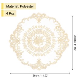 sourcing map 6Pcs Retro Lace Placemats, French Crochet Doilies Round Embroidered Hollow Cup Vase Table Mat for Dining Table Kitchen Party 11.02x11.02inch, Pure Cream