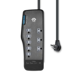 OSKOS Surge Protector Power Strip, 8 Outlets, Four USB 3.4A Ports (3A+1C), 6FT Extension Cord, 2480 Joules, 15A/1800W,Wall Mountable, UL Listed