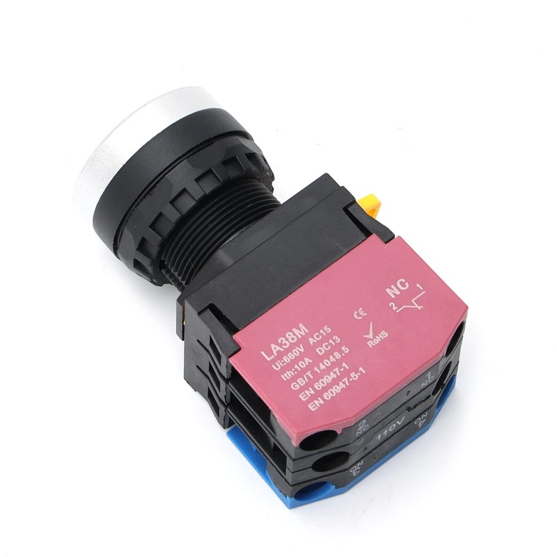 STARELO 22mm 2PCS Momentary Push Button Switch 660V 10A Red&Green