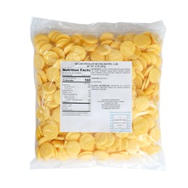 Yellow Chocolate Melting Wafers, 2lb Bulk Bag, Yellow Chocolate, Yellow Candy, Melting Chocolate Candy Discs For Baking, Dipping, Decorating, Bulk Chocolate Bag - The Hampton Popcorn & Candy Company