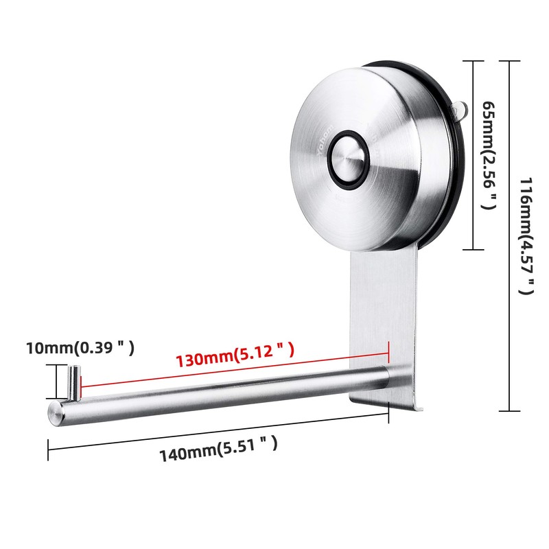 YOHOM Suction Cup Toilet Paper Holder Bathroom Hooks for Towel