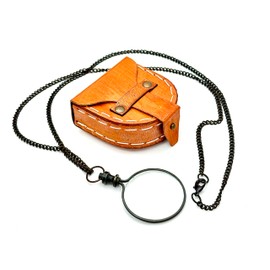 Monocle Pocket Monocle Brass Magnifying Glass Vintage magnifiers Retro Steampunk Magnifier with Leather Box Loupe Magnifier Reading Art Craft Gift Collectible Keepsake Stock Filler