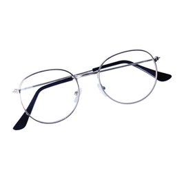JoXiGo Unisex Reading Glasses Silver +3.0 Men Women Retro Vintage Metal Frame Clear Lens+ Glasses Strap