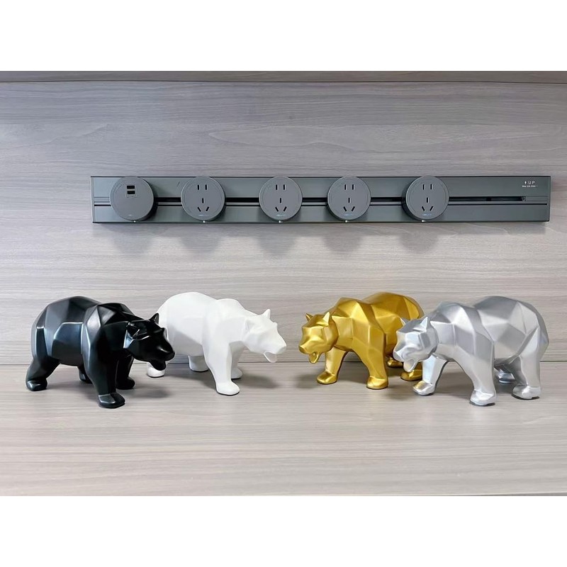 SMRTHMRT Abstract Geometric Sculptures,Creative Animals/Bear Statues Collectible Figurines for Home