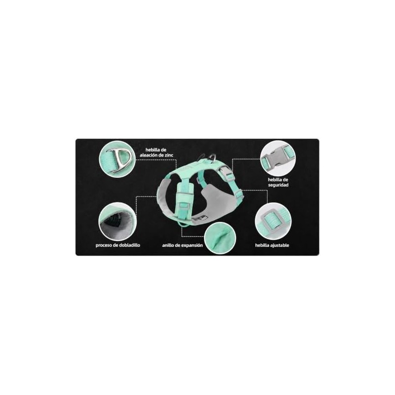 Arn?s/ Pechera para Perro ,arnes Ajustable Antitirones,arnes con Bandas Reflectantes,
