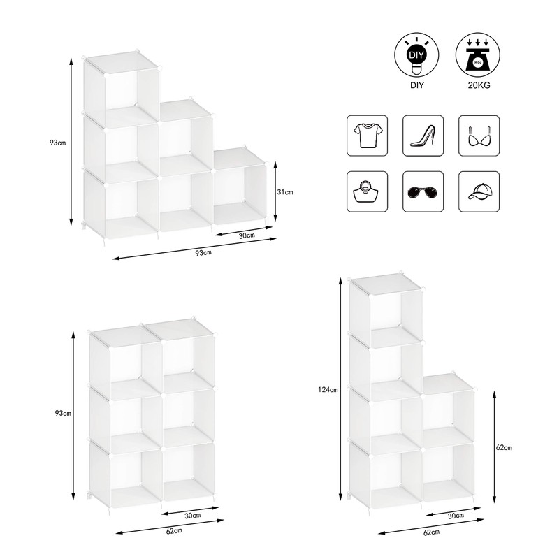 Stackable Closet Organizers and Storage 6 Cube Storage Organizer Closet